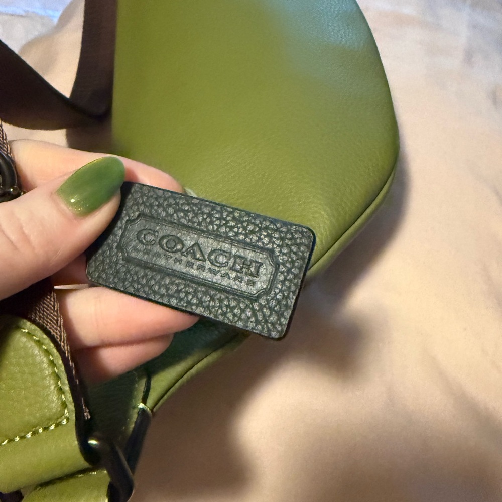 Coach Leatherware Olive Green Pebbled Leather Belt Bag - Picture 2 of 6